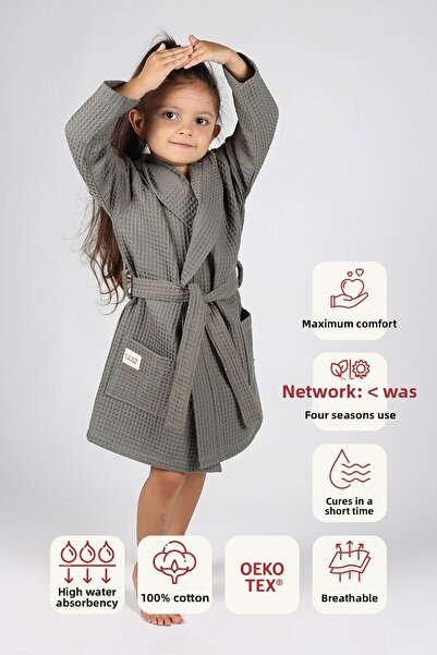 LUCKKA Waffle Fabric Pique Children's Bathrobe - Ztwaf00