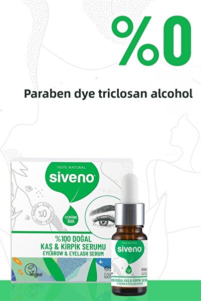 Siveno 100% Natural Eyebrow and Eyelash Serum Herbal Thickening Revitalizing Intensive Care Oil Vegan 10 ml