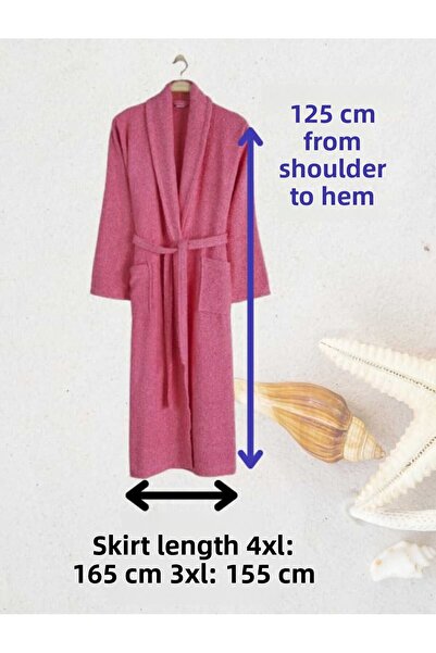 Lio20 Unisex Plus Size Şalyaka Model Halat de baie-Sauna-Băutură Spa-Baia turcească-Bumbac-3XL 4XL-Albastru