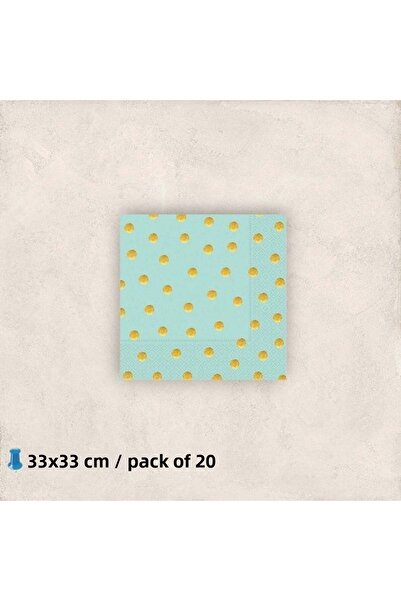 Roll-Up Mint Green Pastel Paper Napkin - 33x33 Cm, Pack of 20