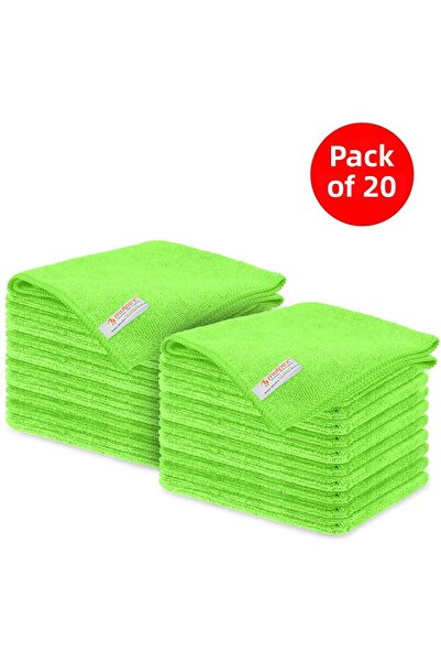 Mulpex Lavetă de curățat din microfibră verde - 40x40 cm, 20 bucăți