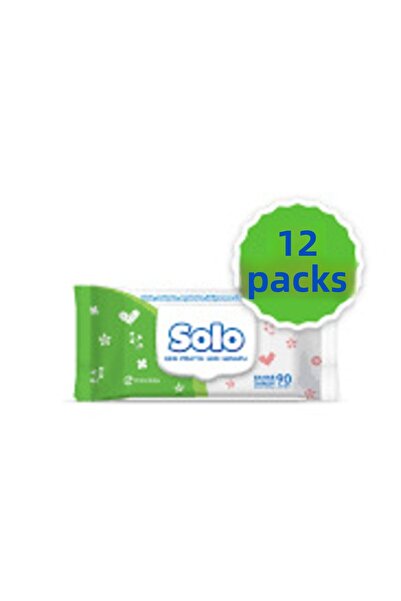 Solo Wet Towel Covered 90 Sheets Spring Freshness X Set of 12