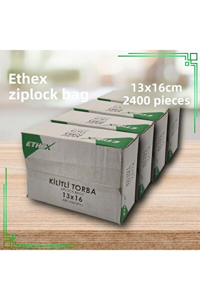 Ethex كيس زيبلوك مخطط باللون الأحمر مقاس 13 × 16 سم 2400 قطعة (4 صناديق) - مت...