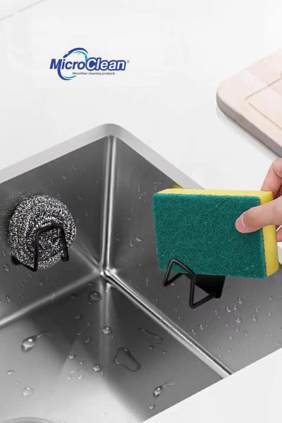 Micro Clean 3m Adhesive Wire Dish Sponge Holder - 2 Pcs Sink Organizer