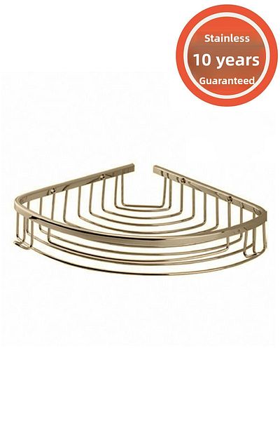 ÇELİK BANYO Stainless Brass Destina Single 19X19 cm Shampoo Holder Bathroom Shelf Gold Gold