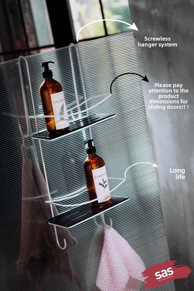 Sas Haus Lifetime Stainless Crystal Shelf Bathroom Organizer Shampoo Holder White-black Dşbs
