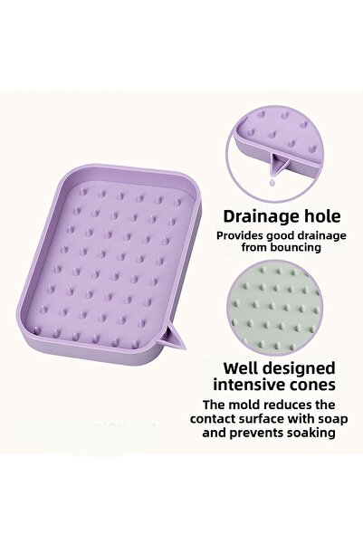ARVALE Self-Slotted Non-Slip Solid Soap Dish | Silicone Soap Dish