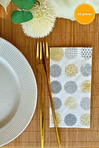 loyderlena 50 منديل ورقي مطبوع - منديل منقوش بطبقة مزدوجة مقاس 33 × 33 سم