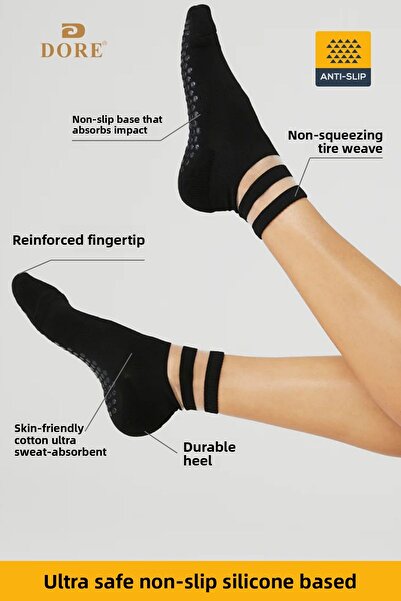 Dore Γνήσιες Premium Γυναικείες 1 ζευγάρι Διαφανές ριγέ πολυτελές μοντέλο Αντιολισθητικές κάλτσες Yoga Pilates με αντιολισθητική σόλα