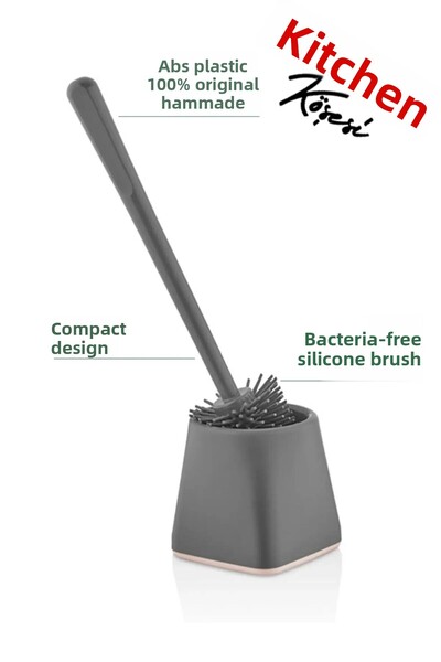Mutfak Köşesi Antibacterial Silicone Tip Toilet Brush Set - Toilet and Toilet Bowl Cleaning Brush