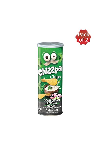 CHIZZPA القشدة الحامضة والبصل 160 جرام، مجموعة من 2