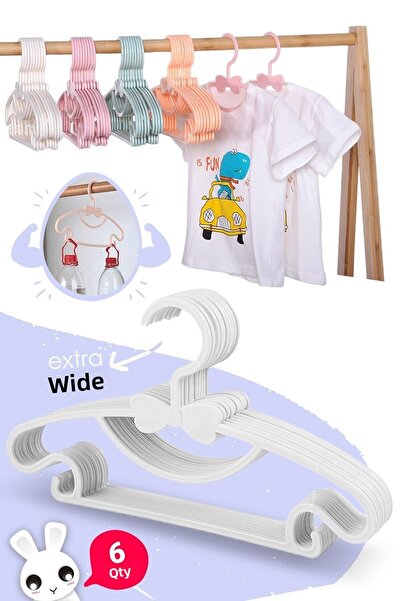 Morpanya Sweet 6 Pieces White Baby Clothes Hanger 30 cm Bow Butterfly Baby Ki...