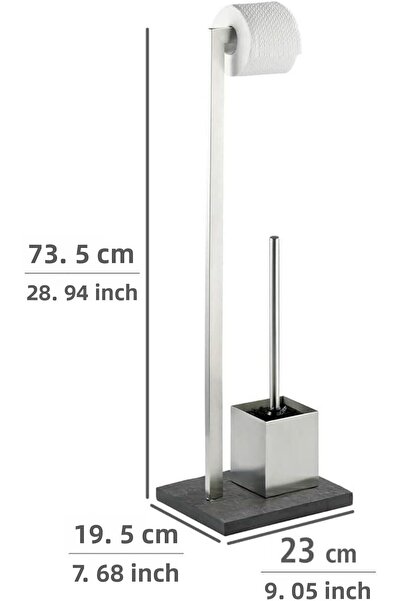 Wenko 18448100 Stand Wc-garnitür Slate Rock, Paslanmaz Çelik Paslanmaz, 23 X ...