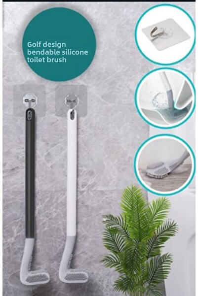 NİVENE Βούρτσα καθαρισμού τουαλέτας μπάνιου σιλικόνης Golf Design (ΜΕ ΚΡΕΜΑΣΤΟ)