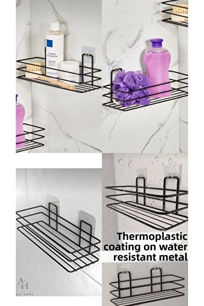 CocoVia طقم حمام مزخرف - منظم حمام لاصق ورف