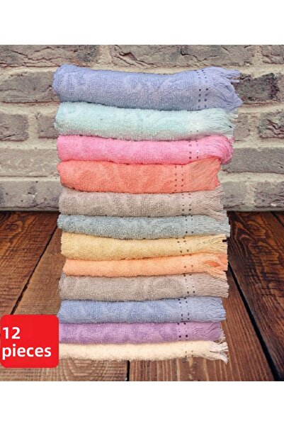 yörük tuhafiye Kitchen Towel (12 Pieces) 30x50cm Colorful Tea Towel, Hand Towel, Engagement, Wedding Gift 12 Pieces