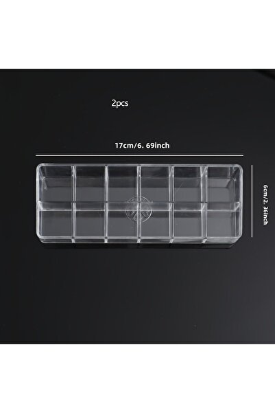 Choice 12 2pcs 2/3pcs Clear 12 Grid Lipstick Stand Case Makeup Organizer Stor...