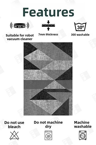 Faiend 2-piece Non-slip Based Washable Bathroom Set - Rug and Mat Toilet Seat Set (1)