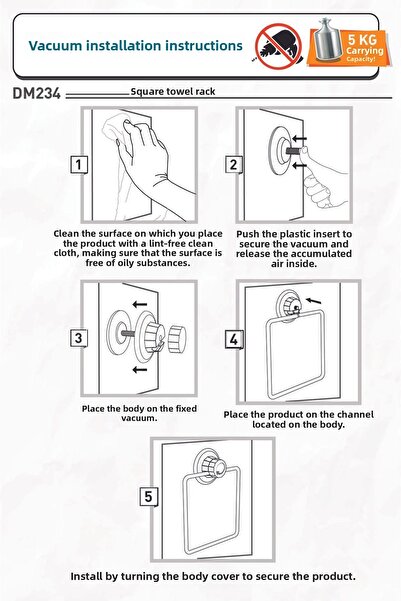 Teknotel VACUUMED SQUARE TOWEL RACK WHITE DM234