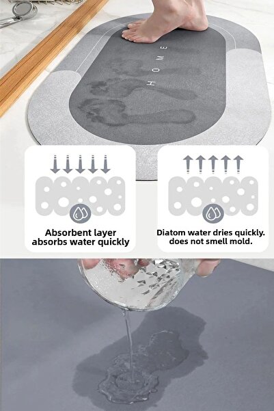 SİHİRLİ MOP Covoraș de baie Baza anti-alunecare Structură absorbantă de apă 4...