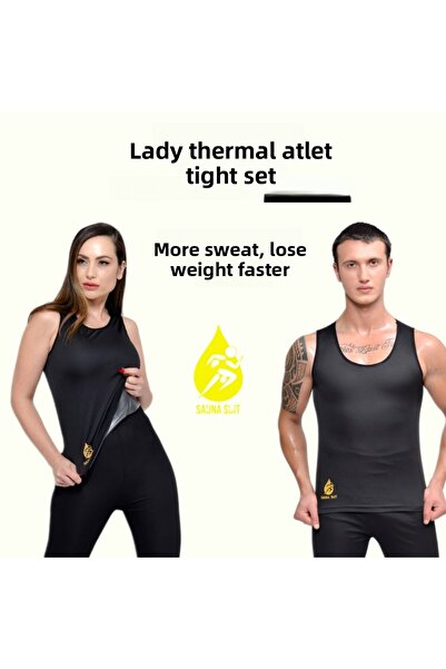 SAUNA SUIT Unisex Σετ Αδυνατιστικών και Εφιδρωτικών Εσωρούχων και Κολάν