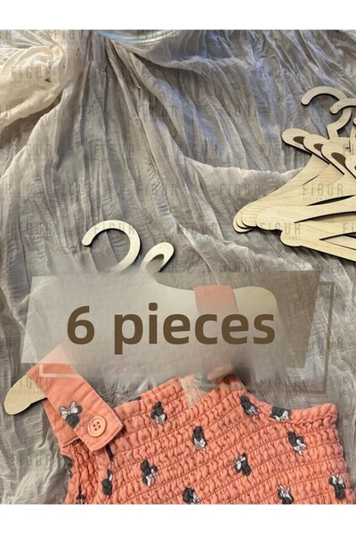 medyarella Tiny Wonders 🧸   Children's Hanger with Wooden Rabbit Figure |   3mm Mdf |   6 Pieces