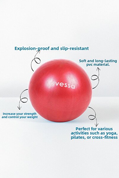 Verahed Red Mini Pilates Ball 25cm Avessa Aerobic Karido and Fitness Equipment