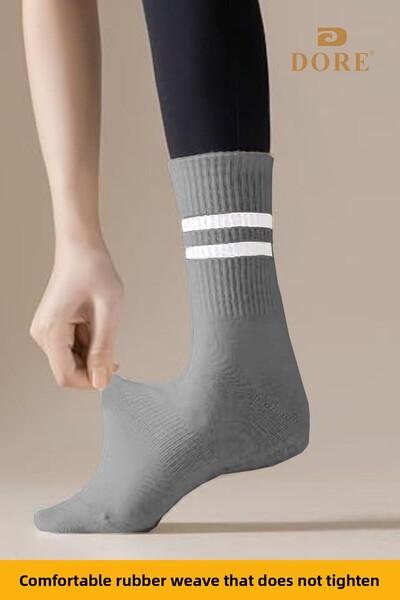 Dore Original Unisex 3 Pairs Premium Sports Sweat-Absorbing Breathable Cotton Long Conch Tennis College Sports Socks