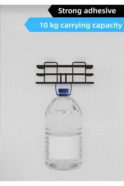 YÜCEKAYA TİCARET Single-Deck Matte Black Adhesive Shampoo Holder Shower Rack Washcloth Hanger Bathroom Shelf, Single-Deck Soap Dish