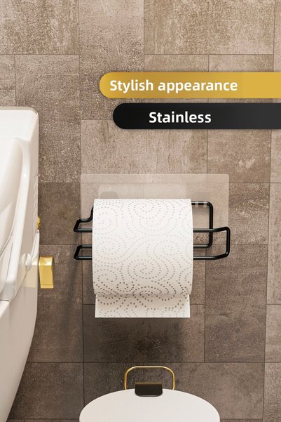 Bino Toilet Paper Holder Adhesive WC Paper Napkin Holder Toilet Paper Organizer Bathroom Organizer Luxury