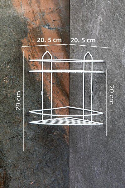 MAİN SHOP Raft de colț pentru baie economic din inox cu 2 niveluri cu opțiune de montare cu șuruburi sau cu ardere