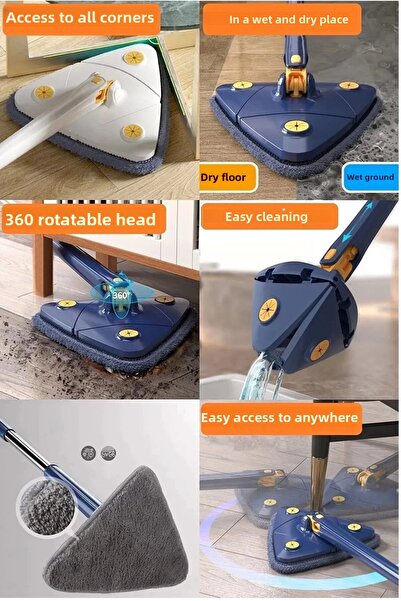 PARSA Mop telescopic din microfibră - 360 °   Rezervor de perete și tavan, um...