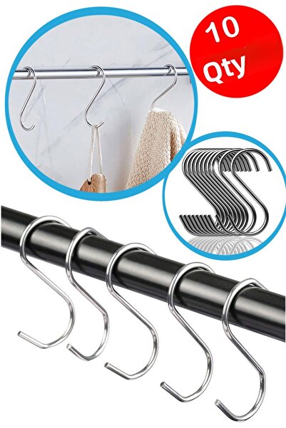 Nurnivus خطاف معدني، خطاف S، خطاف خزانة ملابس الحمام والمطبخ، خطاف S 8,5 سم، ...