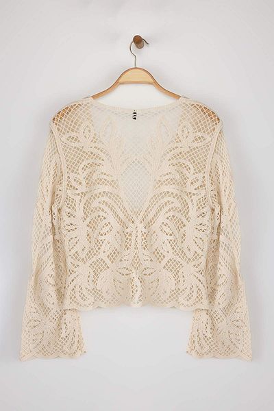 Trendyol Collection Stone Crochet Detailed Knitwear Cardigan Twoss25Hi00016