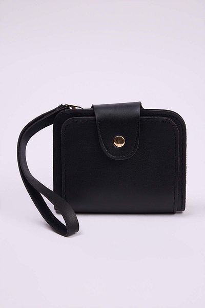 TRENDYOL SHOES Portofel negru pentru femei cu închidere rapidă TAKAW26CU00000