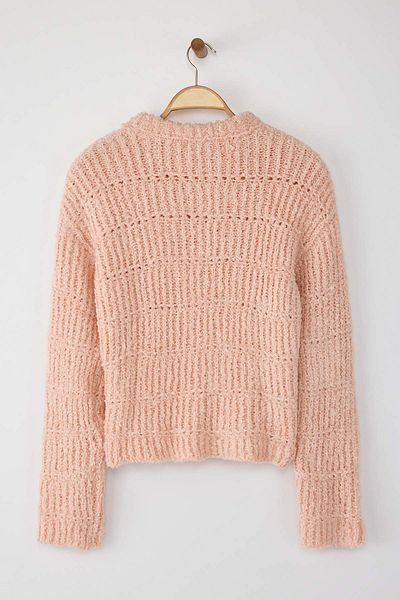 Trendyol Collection Pulover roz cu croșetat moale și texturat TWOAW26KZ00151