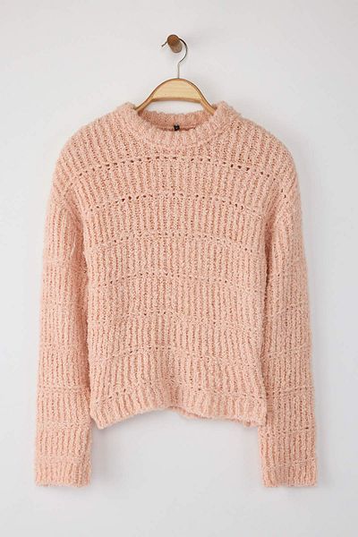 Trendyol Collection Pulover roz cu croșetat moale și texturat TWOAW26KZ00151