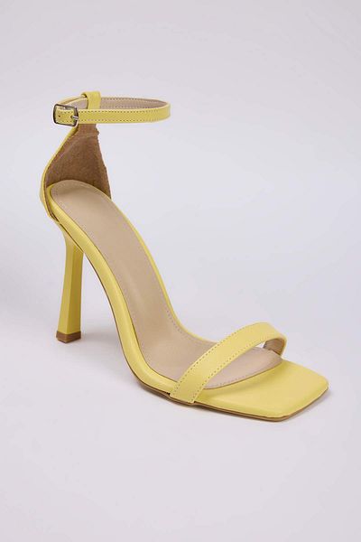 TRENDYOL SHOES Yellow Ankle Strap Women's Thin Heeled Shoes Takss25To00097