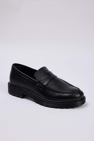 TRENDYOL SHOES Pantofi negri din piele naturală pentru bărbați TAKAW26LA00004