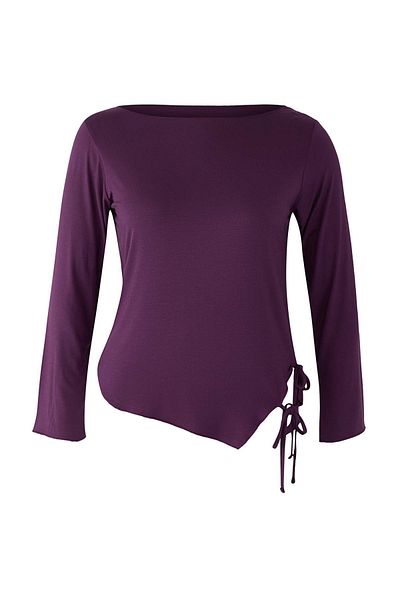Trendyol Curve Bluză tricotată cu mărgele moale din viscoză cu detaliu de dantelă violet TBBAW26AF00011