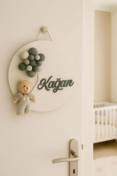 Bonika İstediğiniz İsmi Yazıyoruz - Bubble Ayıcıklı Bebek Kapı ve Duvar Süsü