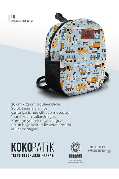 Kokopatik Rucsac mediu pentru mașini de afaceri pentru copii