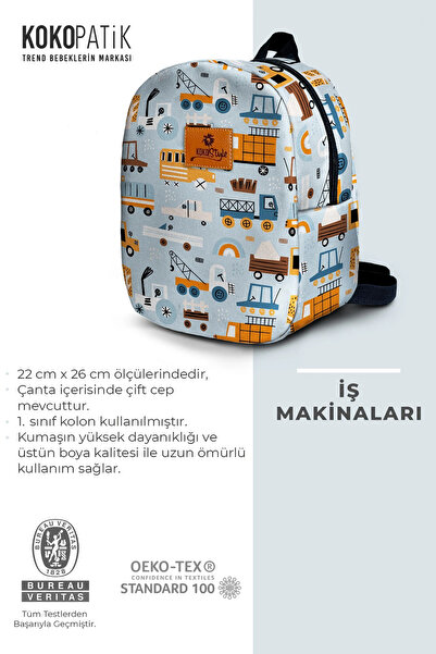 Kokopatik Iş Makineleri Çocuk Küçük Boy Sırt Çanta