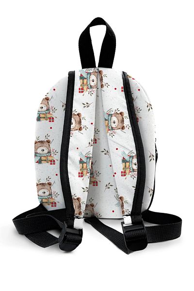 Kokopatik Geantă de creșă de mărime medie cu model de urs de iarnă floral