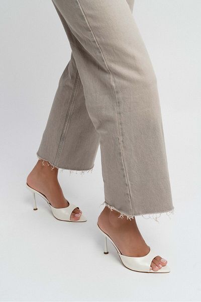 NİŞANTAŞI SHOES Papuci de damă cu toc subțire Renata Sedef Matte Open Pointed Toe