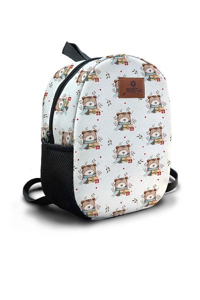 Kokopatik Geantă de creșă de mărime medie cu model de urs de iarnă floral