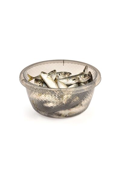 Melkan Home 3 Liter Smoked Basin - Dough Fermenting, Dish Basin and Mixing Bowl