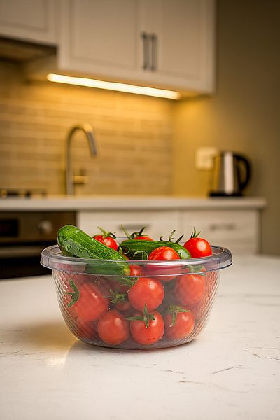 Melkan Home 3 Liter Smoked Basin - Dough Fermenting, Dish Basin and Mixing Bowl