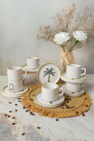 Keramika Σετ τσαγιού Palm Stackable 12 τεμαχίων για 6 άτομα 22642