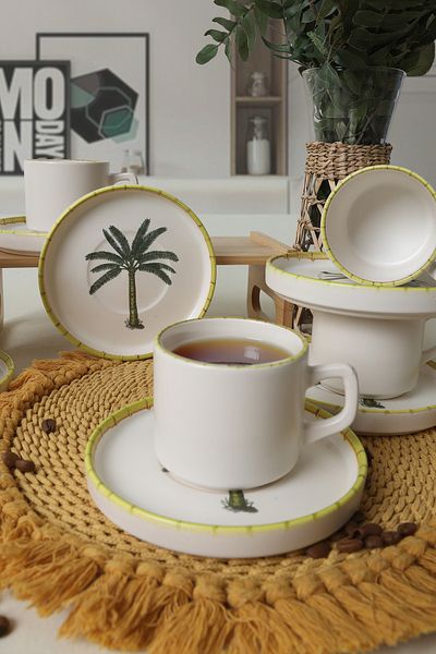 Keramika Σετ τσαγιού Palm Stackable 12 τεμαχίων για 6 άτομα 22642